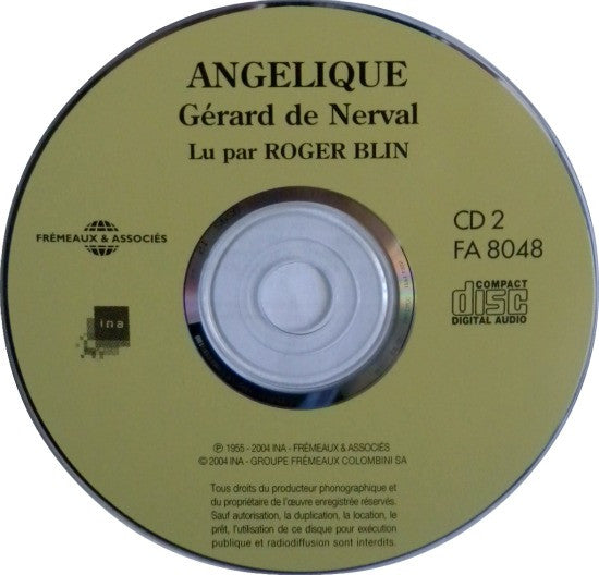 Gérard de Nerval par Roger Blin : Angélique (2xCD)
