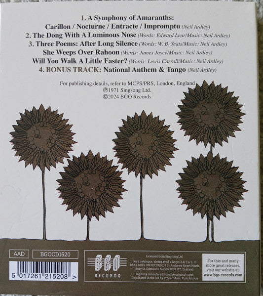 Neil Ardley : A Symphony Of Amaranths (CD, Album, RE, RM)