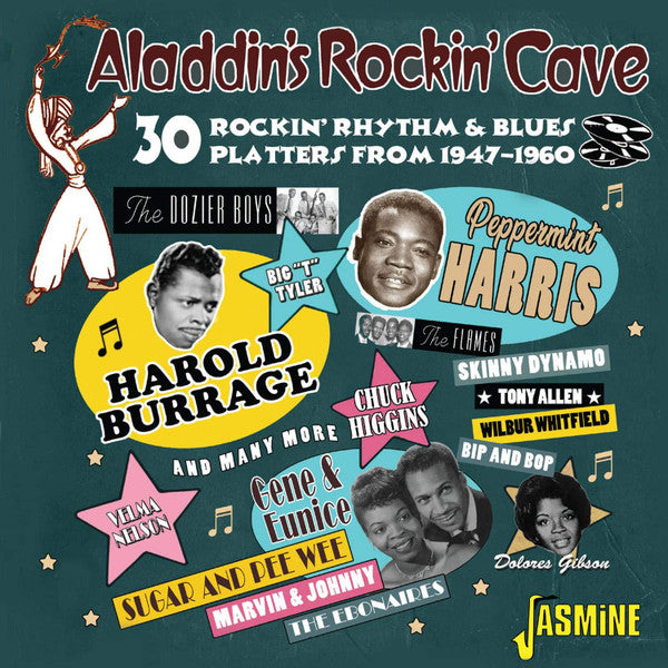 Various : Aladdin’s Rockin’ Cave – 30 Rockin’ Rhythm And Blues Platters From Aladdin Records – 1947-1960 (CD, Comp, Mono)