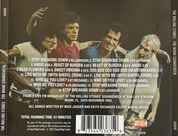 The Rolling Stones : The Miami Soundcheck (CD, Unofficial)