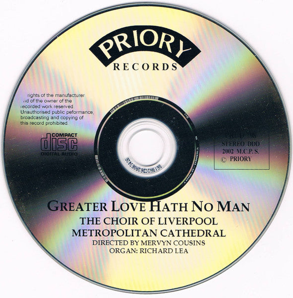 The Liverpool Metropolitan Cathedral Choir : Greater Love Hath No Man (CD, Album)