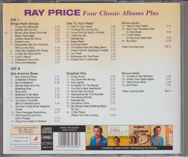 Ray Price : Four Classic Albums Plus (2xCD, Comp, RM)