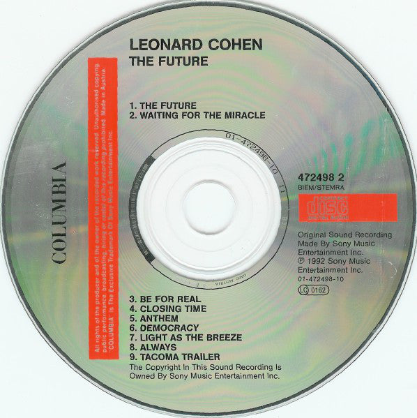 Leonard Cohen : The Future (CD, Album)