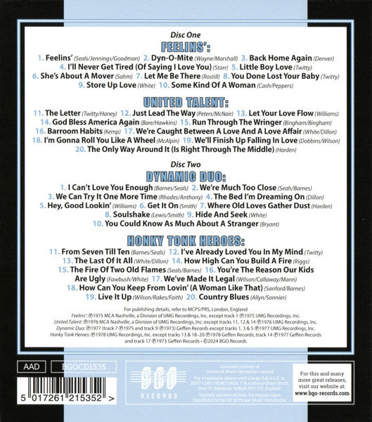 Conway Twitty & Loretta Lynn : Feelins' / United Talent / Dynamic Duo / Honky Tonk Heroes (2xCD, Comp)