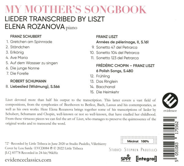 Elena Rozanova, Franz Schubert, Robert Schumann, Frédéric Chopin | Franz Liszt : My Mother's Son (CD)