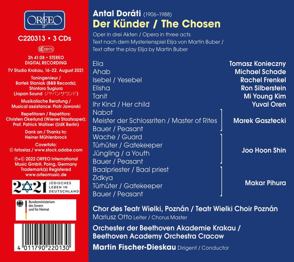 Antal Dorati - Tomasz Konieczny, Rachel Frenkel, Michael Schade, Beethoven Academy Orchestra, Teatr Wielki Choir, Martin Fischer-Dieskau : Der Künder = The Chosen (3xCD, Album + Box, Sli)