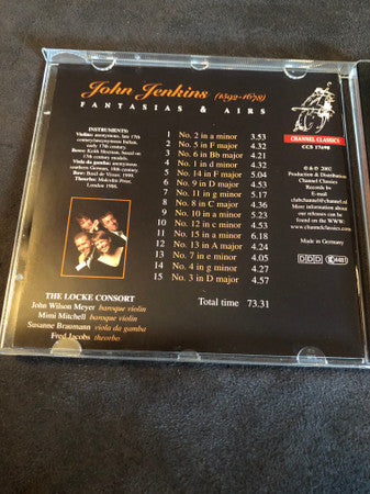 The Locke Consort, John Jenkins (5) : Fantasias & Airs (CD, Album)