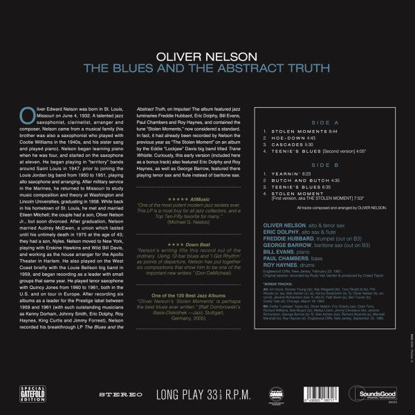 Oliver Nelson : The Blues And The Abstract Truth (LP, Album, Ltd, RE, RM, 180)