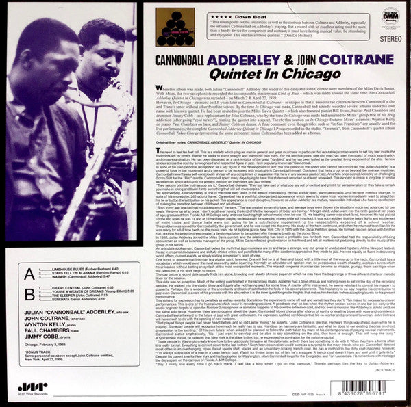 Cannonball Adderley, John Coltrane : Quintet In Chicago (LP, Album, Ltd, RE, RM, 180)