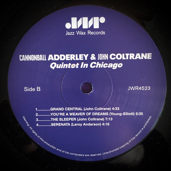 Cannonball Adderley, John Coltrane : Quintet In Chicago (LP, Album, Ltd, RE, RM, 180)
