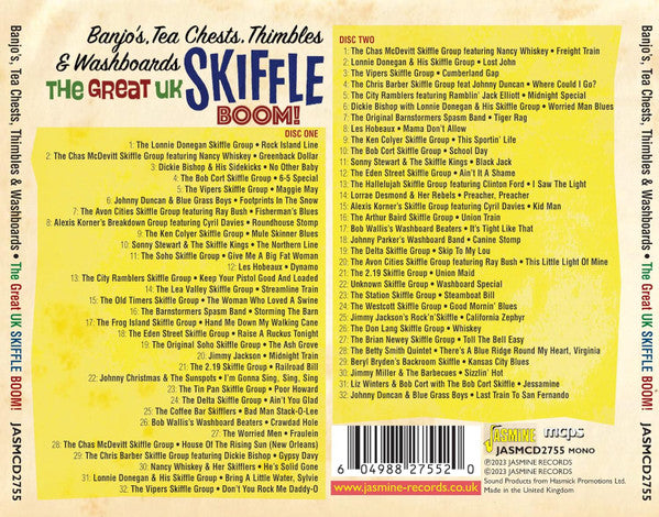 Various : Banjos, Tea Chests, Thimbles And Washboards – The Great UK Skiffle Boom! (2xCD, Comp, Mono)