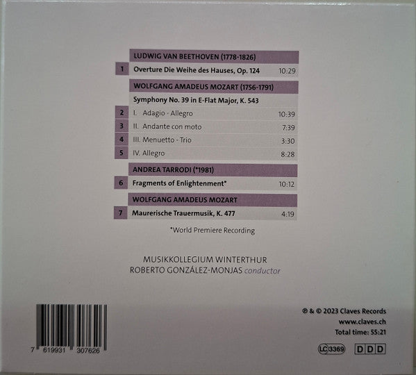 Ludwig van Beethoven, Wolfgang Amadeus Mozart, Andrea Tarrodi, Roberto González-Monjas, Musikkollegium Winterthur : Werden Works By Mozart, Beethoven, Tarrodi (CD, Album)