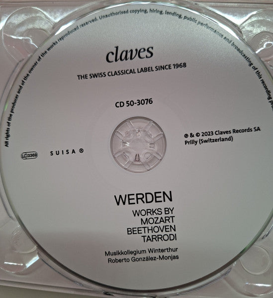 Ludwig van Beethoven, Wolfgang Amadeus Mozart, Andrea Tarrodi, Roberto González-Monjas, Musikkollegium Winterthur : Werden Works By Mozart, Beethoven, Tarrodi (CD, Album)