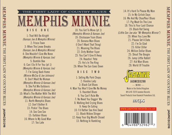 Memphis Minnie : The First Lady Of Country Blues (2xCDr, Comp, Mono)