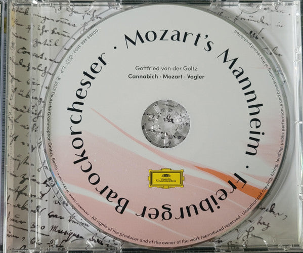 Christian Cannabich • Wolfgang Amadeus Mozart • Georg Joseph Vogler, Freiburger Barockorchester, Gottfried Von Der Goltz : Mozart's Mannheim (CD, Album)