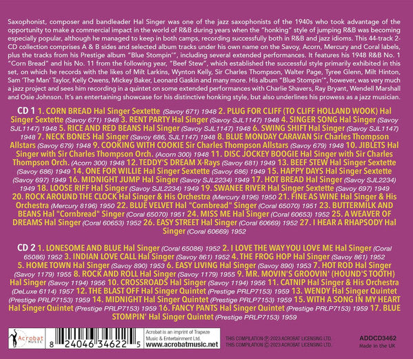 Hal Singer : Corn Bread: The Hal Singer Collection 1948-59 (2xCD, Comp)