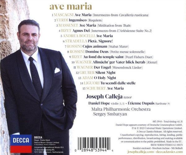 Joseph Calleja, Malta Philharmonic Orchestra, Sergey Smbatyan : Sacred Arias: Ave Maria (CD)