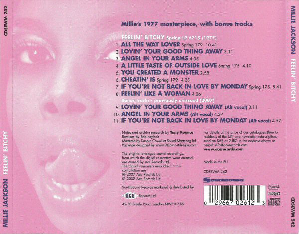 Millie Jackson : Feelin' Bitchy (CD, Album, RE, RM, Exp)