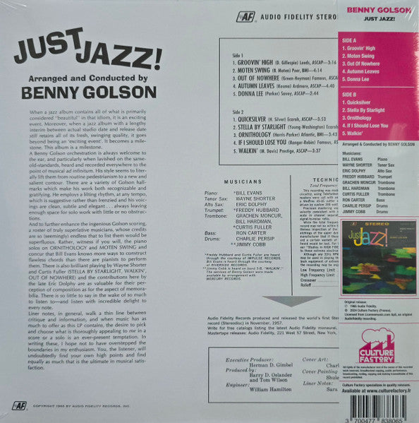 Benny Golson : Just Jazz! (LP, RE, Tra)