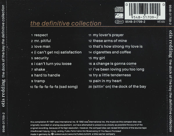 Otis Redding : The Dock Of The Bay - The Definitive Collection (CD, Comp, Mono, RE)