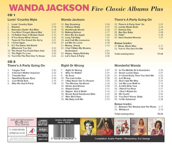 Wanda Jackson : Five Classic Albums Plus (2xCD, Comp)