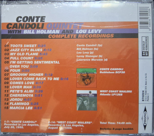 Conte Candoli Quintet With  Bill Holman And Lou Levy : Complete Recordings (CD, Comp)