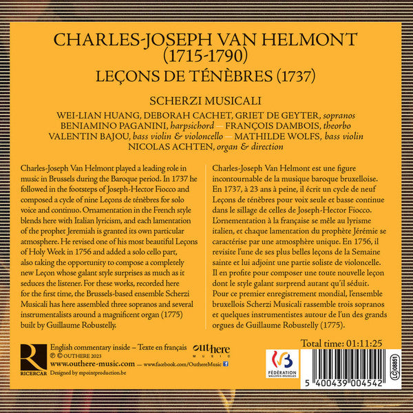 Charles-Joseph Van Helmont, Scherzi Musicali, Nicolas Achten : Leçons de Ténèbres (CD)