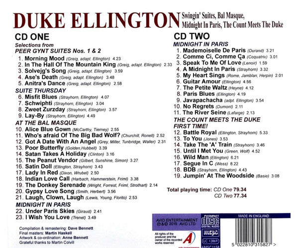 Duke Ellington : Swinging Suites/At The Bal Masque/Midnight In Paris/The Count Meets The Duke First Time! (CD, Comp, RM, 4-L)