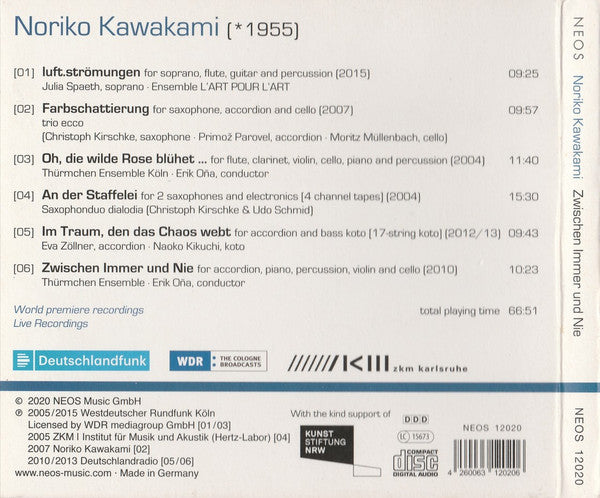 Noriko Kawakami : Zwischen Immer Und Nie (Chamber Music) (CD, Album)