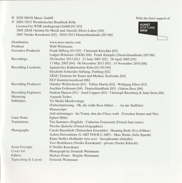 Noriko Kawakami : Zwischen Immer Und Nie (Chamber Music) (CD, Album)