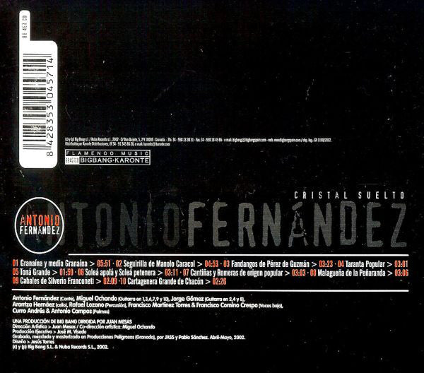 Antonio Fernández (2) : Cristal Suelto (CD, Album)