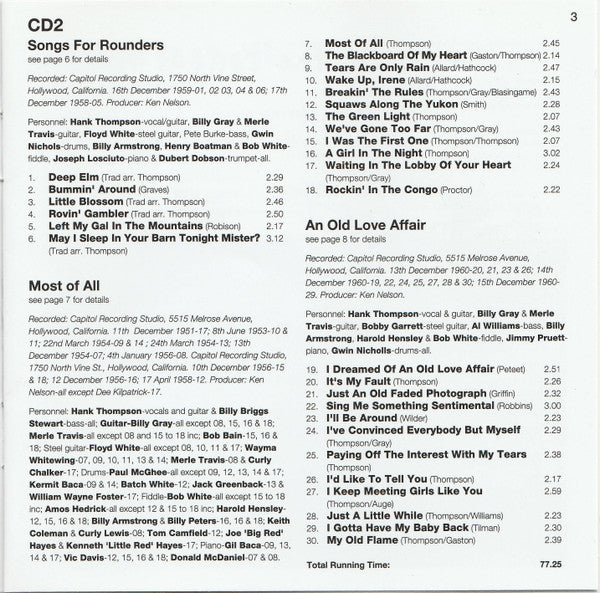 Hank Thompson and His Brazos Valley Boys : Five Classic Albums (2xCD, Comp, RM)