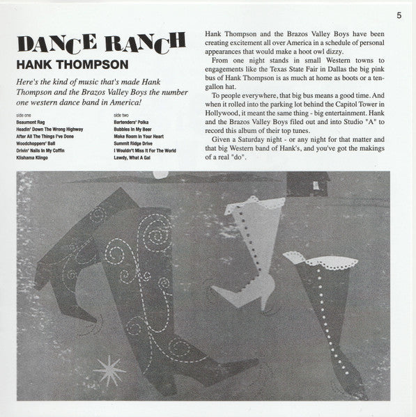 Hank Thompson and His Brazos Valley Boys : Five Classic Albums (2xCD, Comp, RM)