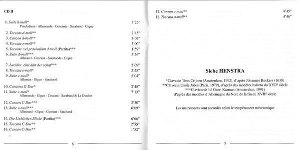 Matthias Weckmann - Ensemble La Fenice, Siebe Henstra : Kammermusik / Klaviermusik (2xCD, Album, Comp, RE, Dig)