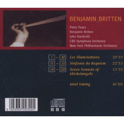 Benjamin Britten : Les Illuminations / Sinfonia Da Requiem / Seven Sonnets Of Michelangelo (CD, Comp, Mono)