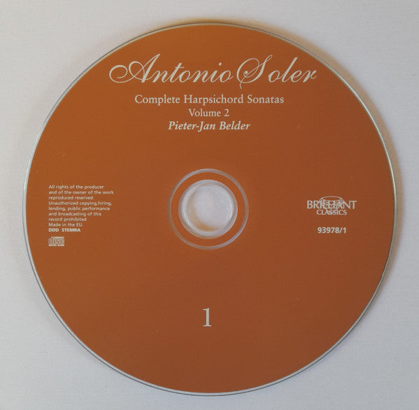 Pieter-Jan Belder : Soler: Harpsichord Sonatas - volume 2 (2xCD, Album)
