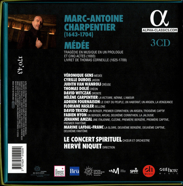 Marc Antoine Charpentier – Véronique Gens, Cyrille Dubois, Judith Van Wanroij, Thomas Dolié, David Witczak, Hélène Carpentier, Adrien Fournaison, Floriane Hasler, David Tricou, Fabien Hyon, Jehanne Amzal, Marine Lafdal-Franc, Le Concert Spirituel, Hervé N : Médée (3xCD + Box)