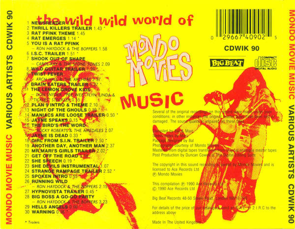 Various : The Wild Wild World Of Mondo Movies Music (CD, Comp, Mono)