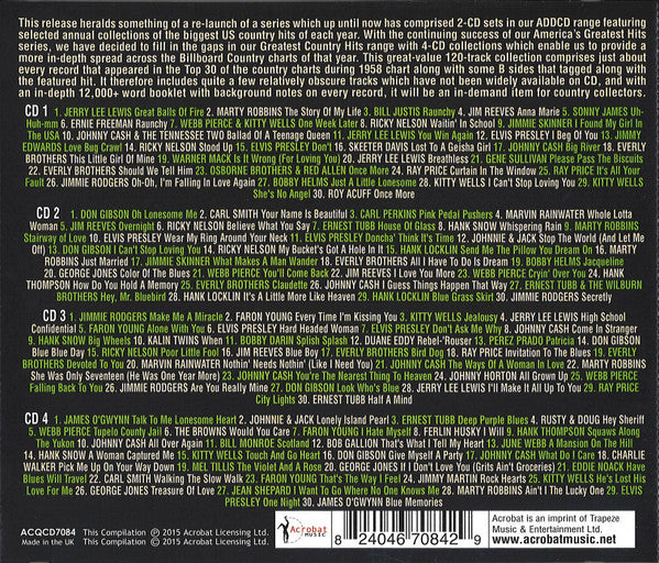 Various : The Greatest Country Hits Of 1958 (4xCD, Comp)