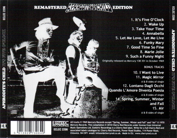 Aphrodite's Child : It's Five O'Clock (CD, Album, RE, RM)