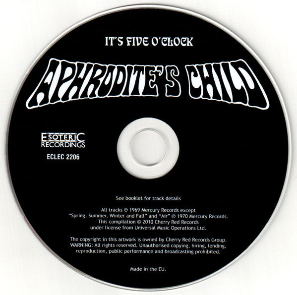 Aphrodite's Child : It's Five O'Clock (CD, Album, RE, RM)