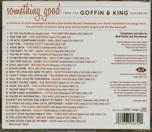 Goffin And King : Something Good From The Goffin & King Songbook (CD, Comp, Mono)