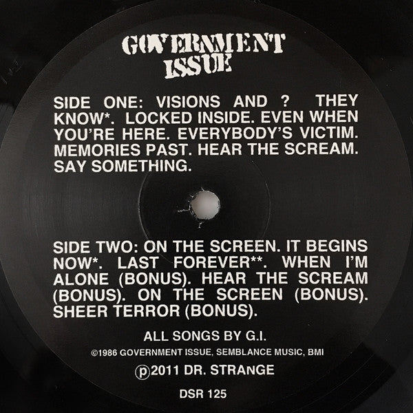 Government Issue : Government Issue (LP, Album, RE)