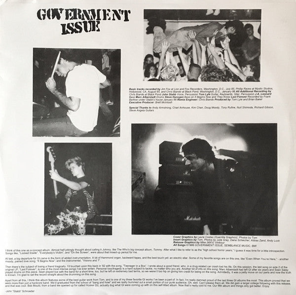 Government Issue : Government Issue (LP, Album, RE)