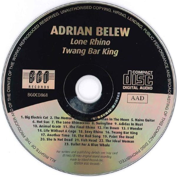 Adrian Belew : Lone Rhino / Twang Bar King (CD, Comp, RM)