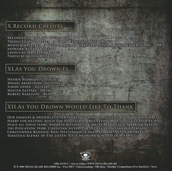 As You Drown : Reflection (CD, Album)