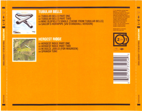 Mike Oldfield : Tubular Bells + Hergest Ridge (CD, Album, RE, RM + CD, Album, RE, RM + Comp)
