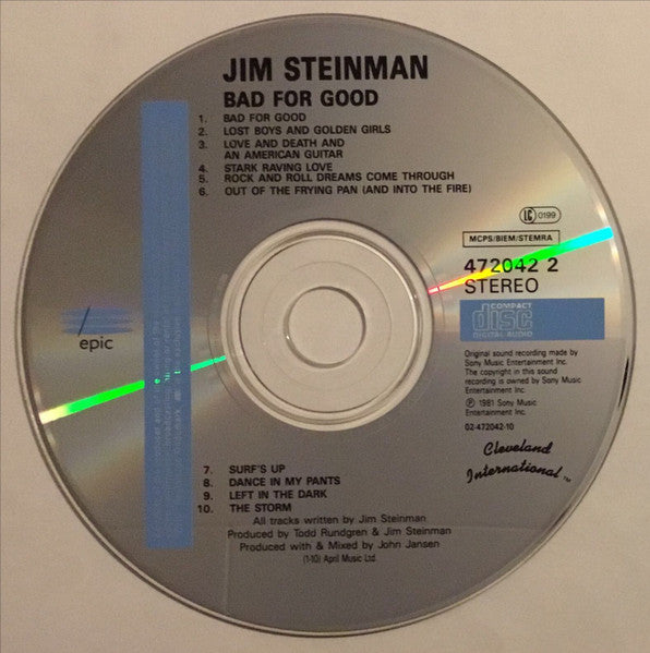 Jim Steinman : Bad For Good (CD, Album, RE)