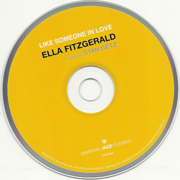 Ella Fitzgerald Featuring Stan Getz : Like Someone In Love (CD, Album, RE)