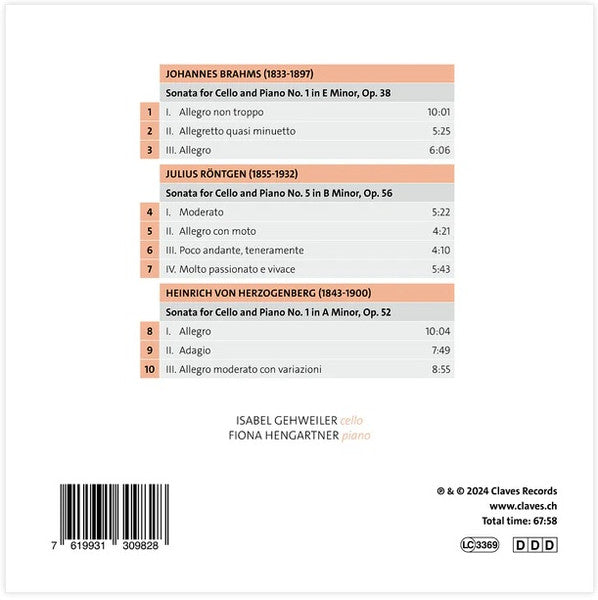 Lieber Freund : Sonatas By Brahms, Röntgen & Von Herzogenberg (CD, Album)